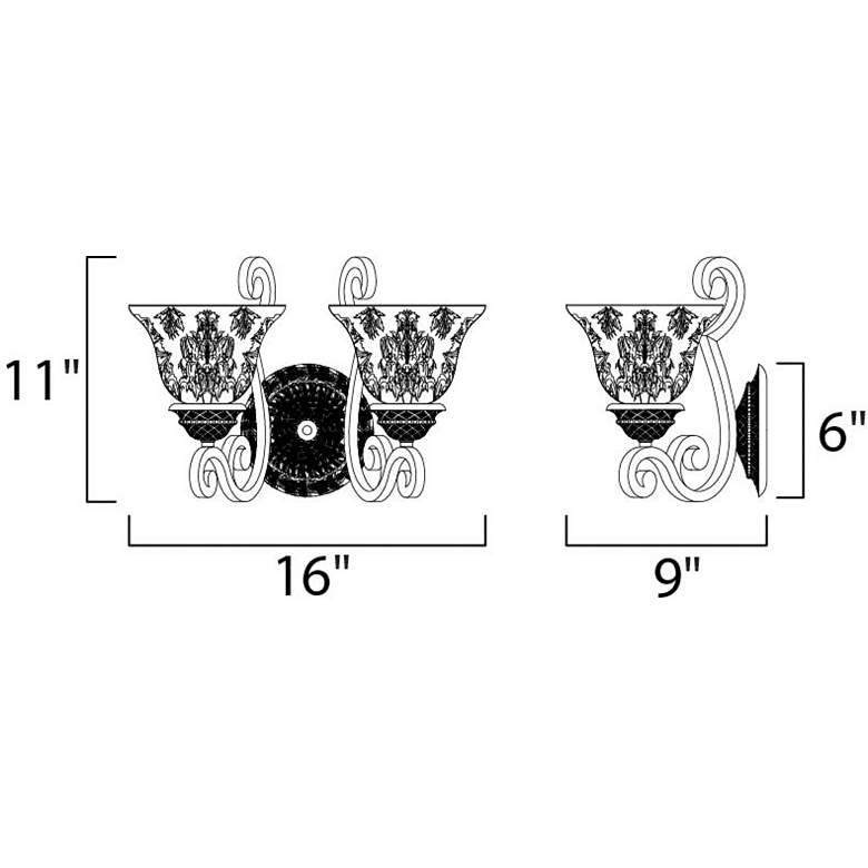 Image 3 Symphony Oil Rubbed Bronze 16" Two Light Wall Sconce more views