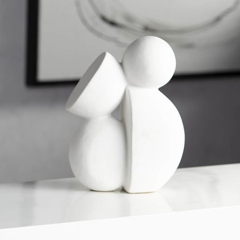 Image 1 Synchronic 9 3/4 inch High Matte White Ceramic Figurine