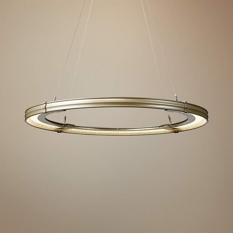 Image 1 Synchronicity Aria 34 1/4 inchW Soft Gold LED Pendant Light