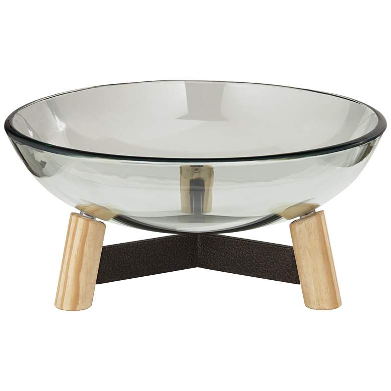Image 1 Synchrony 16 inch Wide Clear Tempered Glass Decorative Bowl
