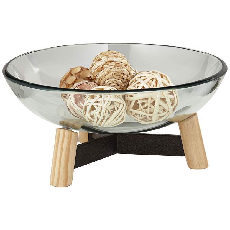 Image 4 Synchrony 16" Wide Clear Tempered Glass Decorative Bowl more views
