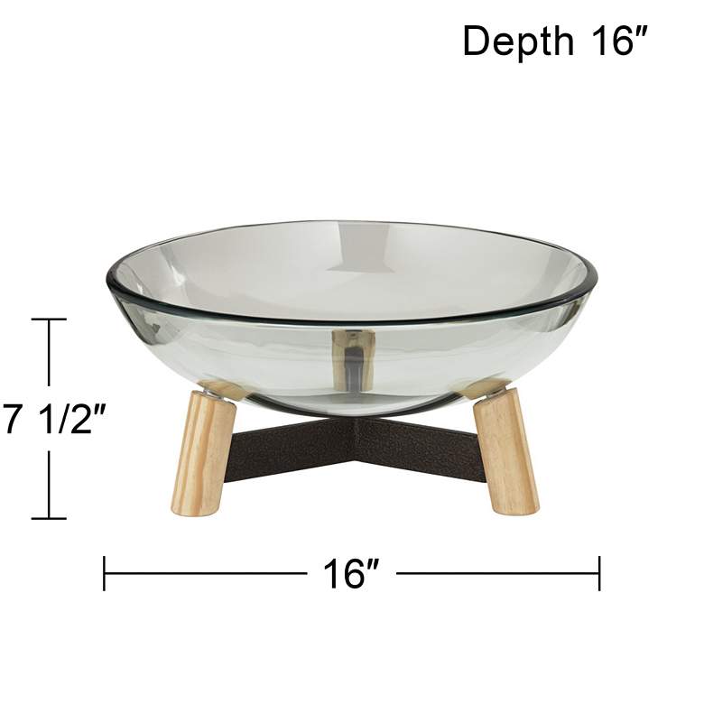 Image 5 Synchrony 16 inch Wide Clear Tempered Glass Decorative Bowl more views