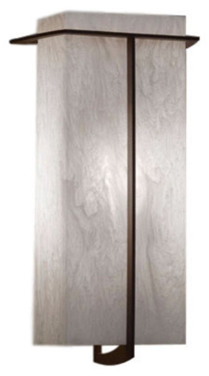 Synergy 14" High Medieval Bronze|White Swirl ADA Sconce 0-10V LED