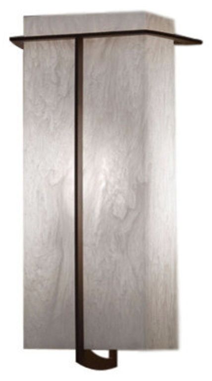 Synergy 14" High Medieval Bronze|White Swirl ADA Sconce Triac LED