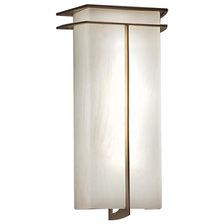 Image 1 Synergy 14 inch Smokey Brass and White Swirl Exterior Sconce