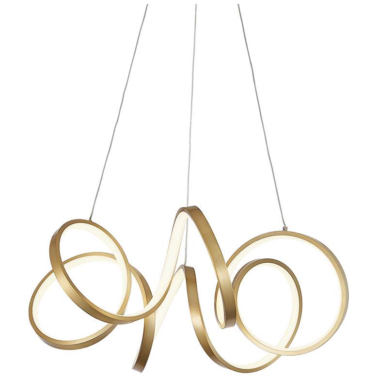 Image 2 Synergy 23 3/4" Wide Antique Brass LED Chandelier