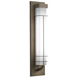 Synergy 23&quot; Cast Bronze and Opal Acrylic Exterior Sconce
