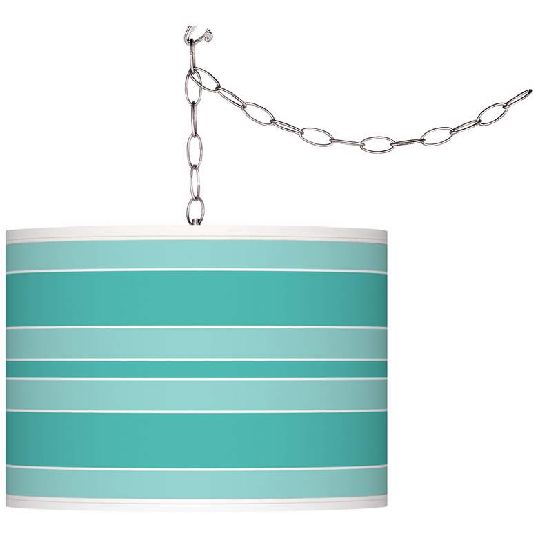 Image 1 Synergy Bold Stripe Giclee Glow Plug-In Swag Pendant
