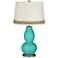 Synergy Double Gourd Table Lamp with Scallop Lace Trim