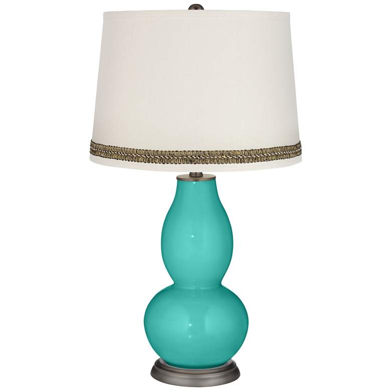 Image 1 Synergy Double Gourd Table Lamp with Wave Braid Trim