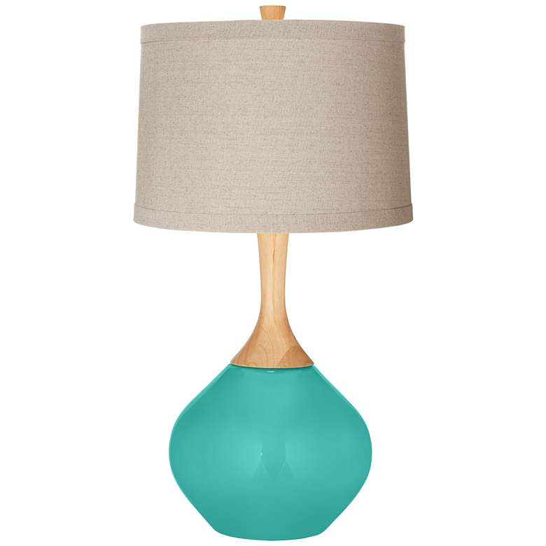 Image 1 Synergy Natural Linen Drum Shade Wexler Table Lamp