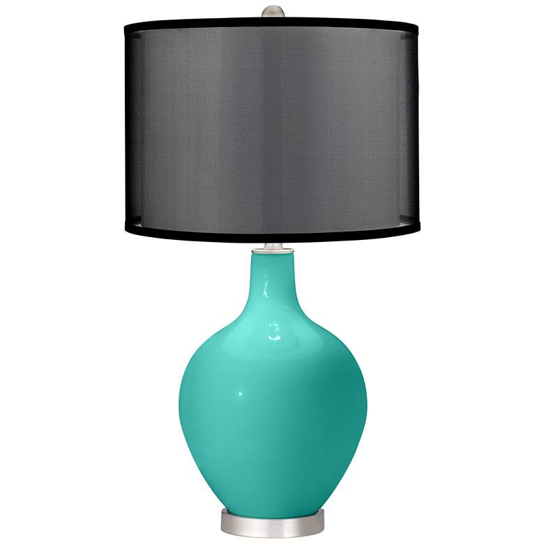 Image 1 Synergy Ovo Table Lamp with Organza Black Shade