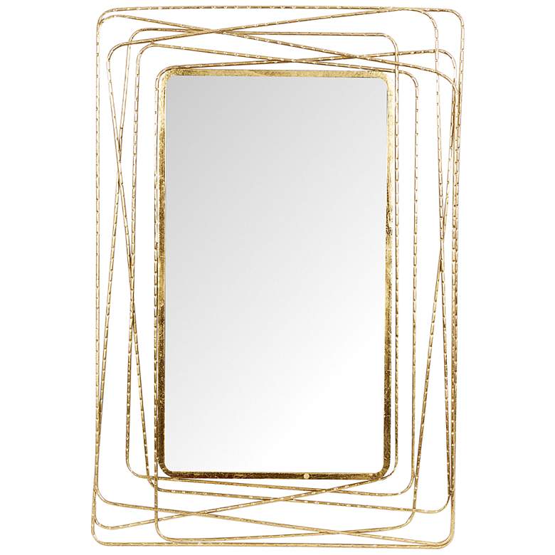 Image 2 Synergy Polished Gold 31 inch x 47 inch Rectangular Wall Mirror