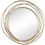 Synergy Polished Gold Metal 40" Round Wall Mirror