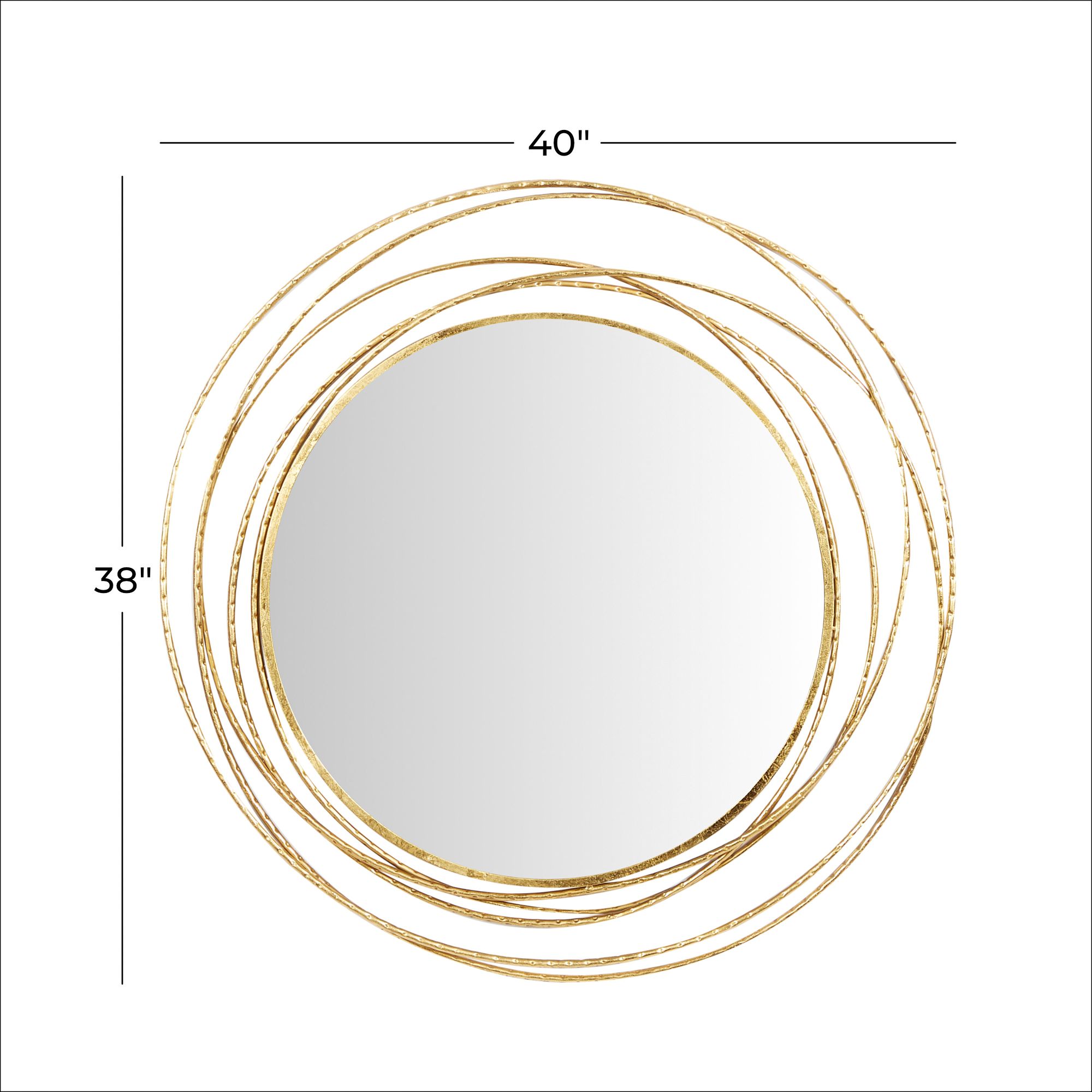 Image 7 Synergy Polished Gold Metal 40" Round Wall Mirror more views
