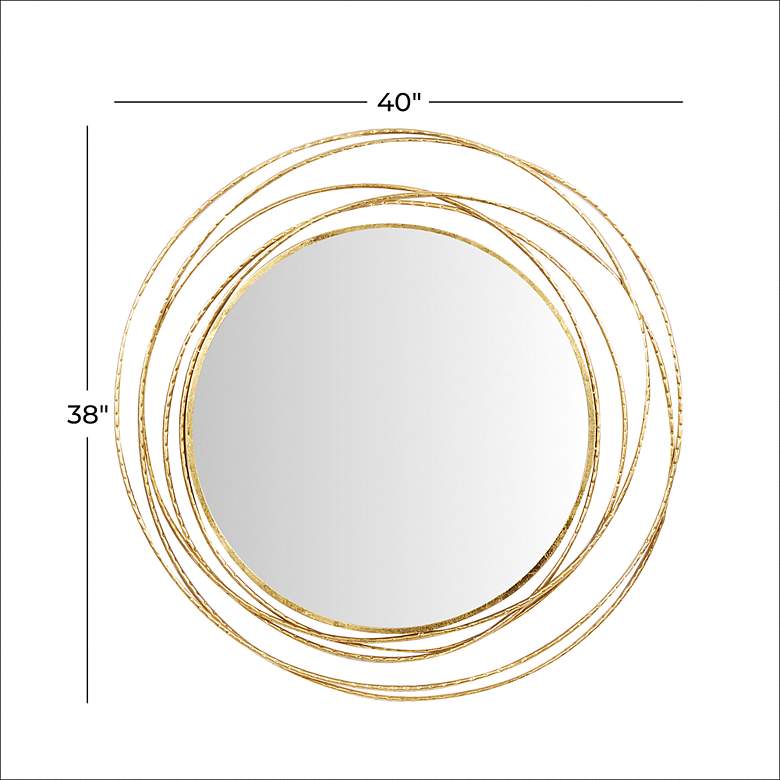Image 7 Synergy Polished Gold Metal 40 inch Round Wall Mirror more views