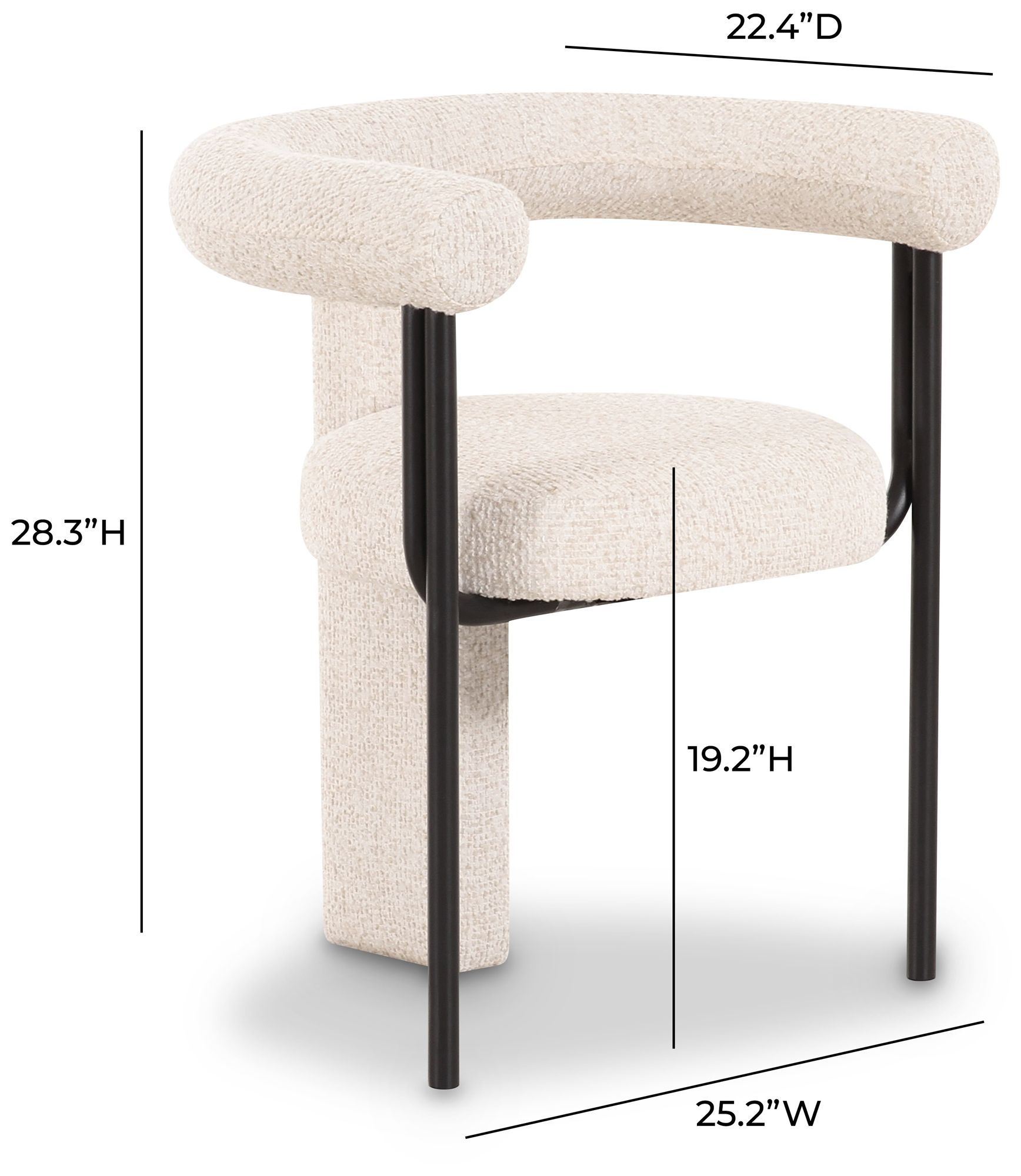 Image 5 Synn Cream Performance Boucle Dining Chair more views