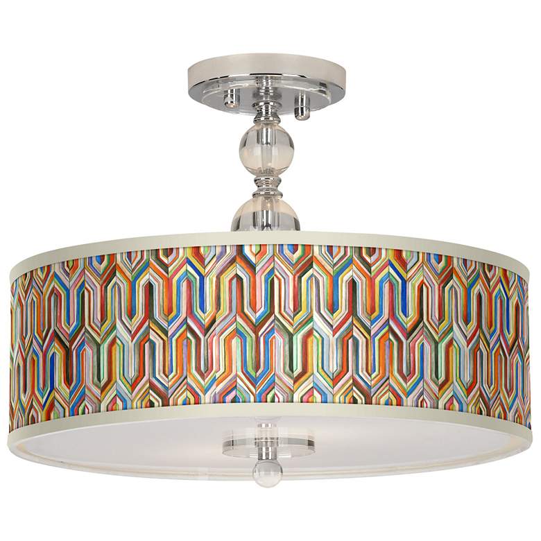 Image 1 Synthesis Giclee 16" Wide Semi-Flush Ceiling Light