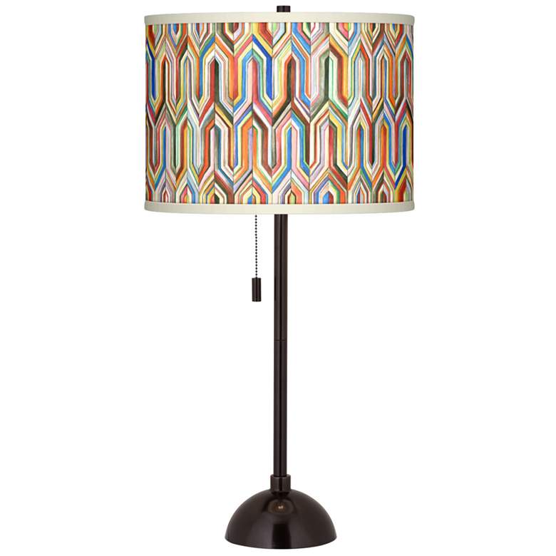 Image 1 Synthesis Giclee Glow Tiger Bronze Club Table Lamp