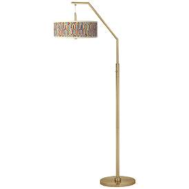 Image2 of Synthesis Giclee Warm Gold Arc Floor Lamp