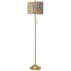 Image2 of Synthesis Giclee Warm Gold Stick Floor Lamp