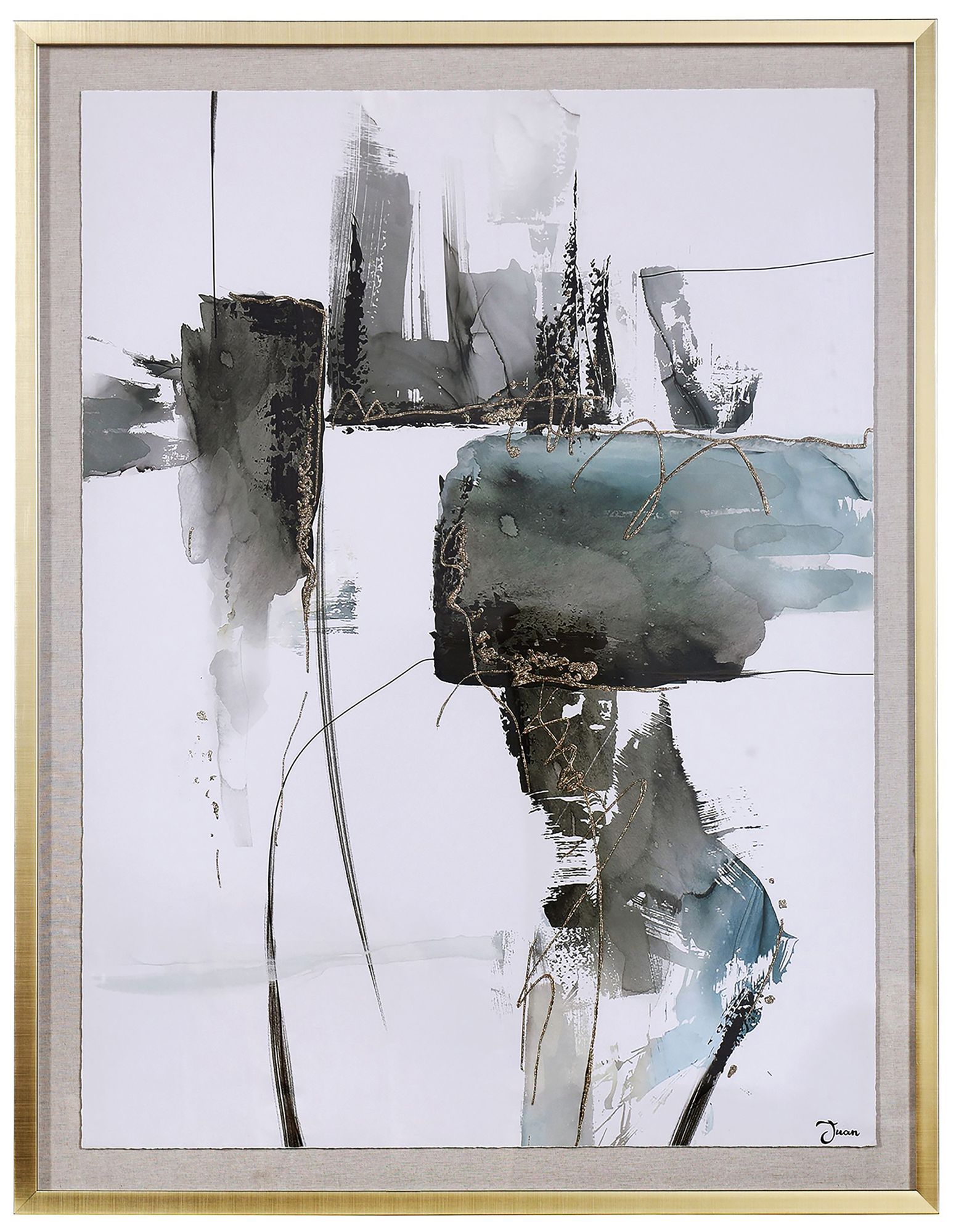 Synthesis Shadow Hand Embellished On Paper - Plexi Glass Shadow Box Frame