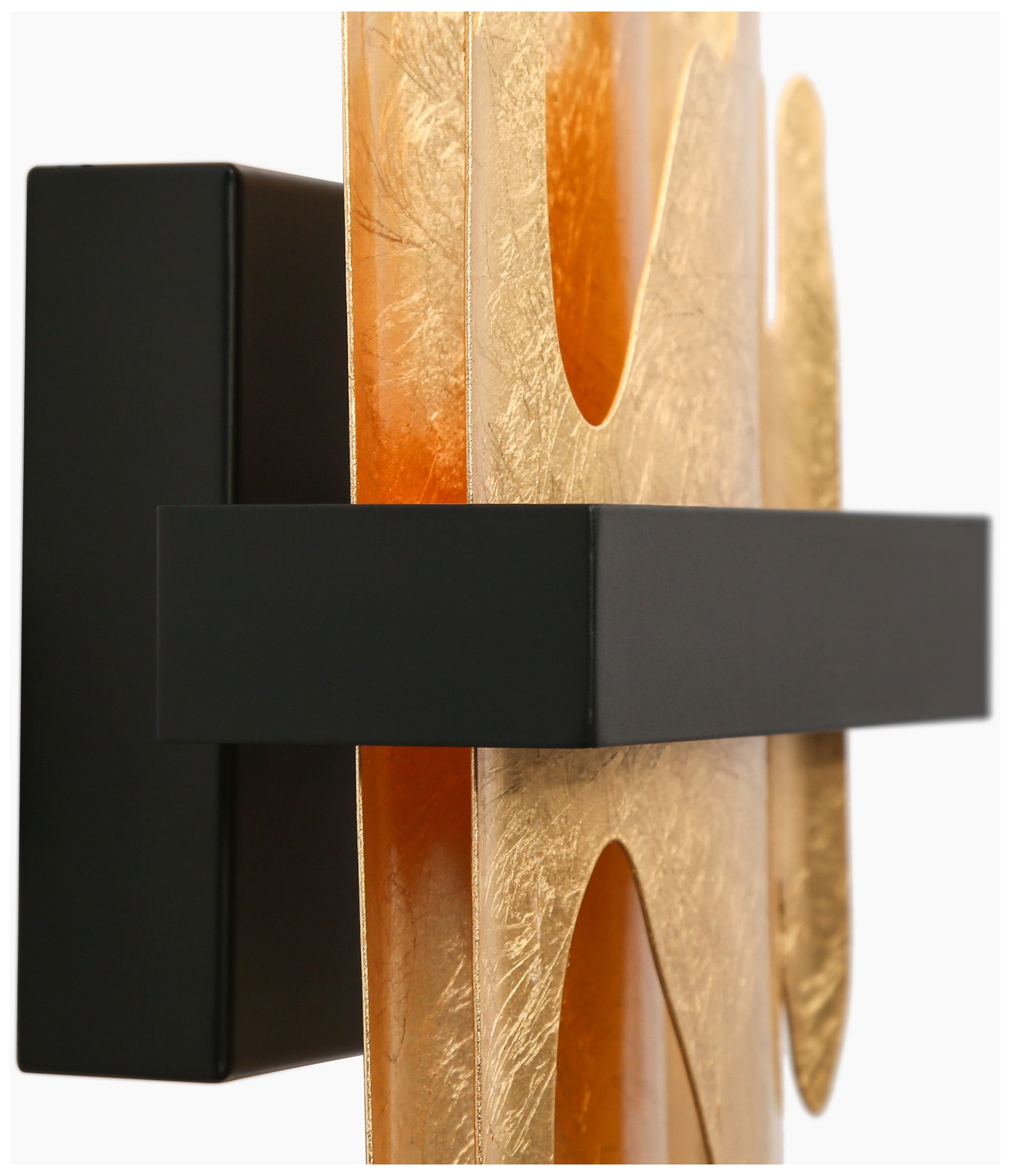 Synthienniser 13 1/2"H Black and Gold ADA LED Wall Sconce - Made to Order
