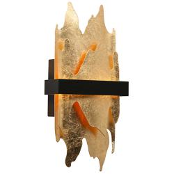 Synthienniser 13 1/2"H Black and Gold ADA LED Wall Sconce
