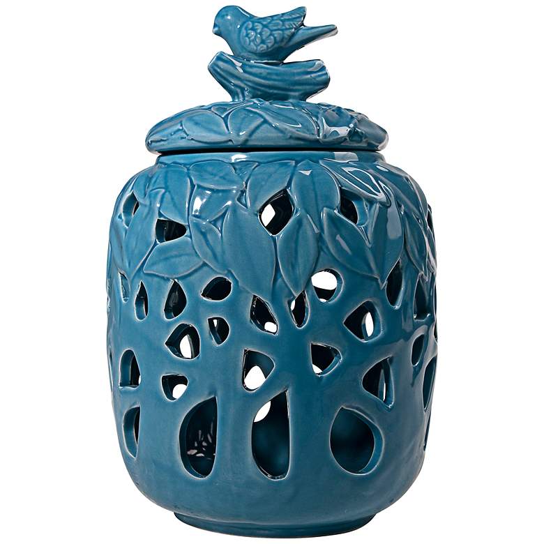 Image 1 Syre Blue Bird Decorative Small Ceramic Jar