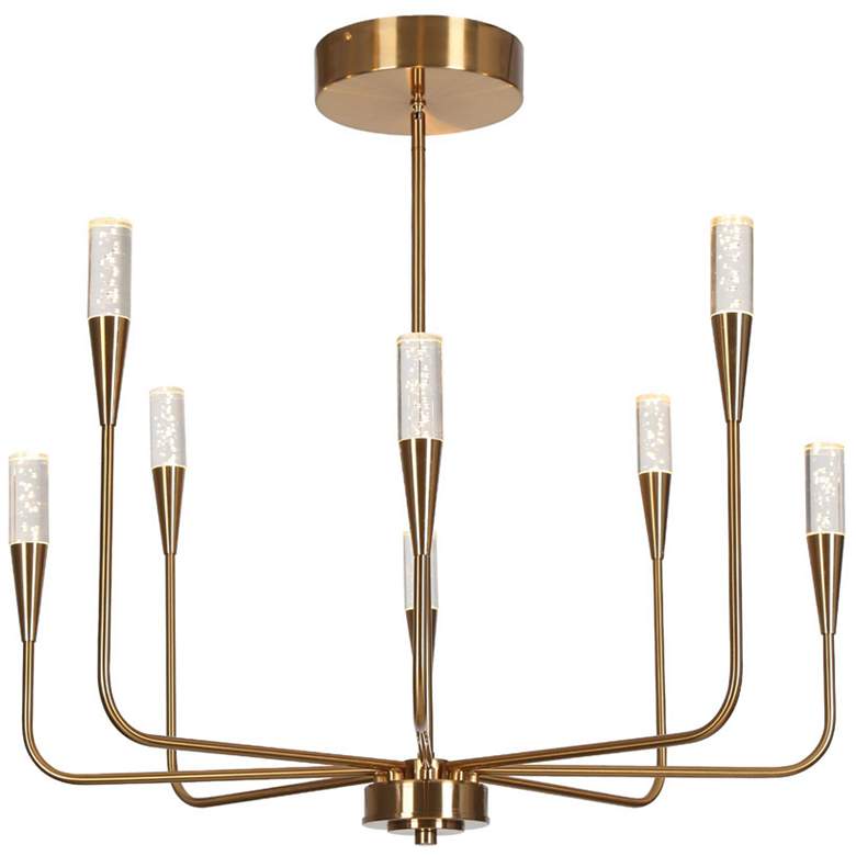Image 1 Syring 27" Wide Gold 8-Light LED Chandelier