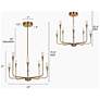 5_Syring 27" Wide Gold 8-Light LED Chandelier more views