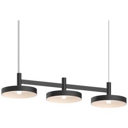 Systema Staccato 3-Light Linear Pendant with Pan Shades - Satin Black