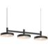Systema Staccato 3-Light Linear Pendant with Pan Shades - Satin Black