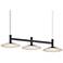 Systema Staccato 3-Light Linear Pendant with Shallow Cone - Satin Black