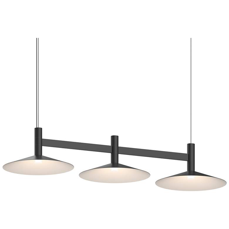 Image 1 Systema Staccato 3-Light Linear Pendant with Shallow Cone - Satin Black