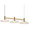 Systema Staccato 3-Light Linear Pendant with Shallow Cone Shades - Brass