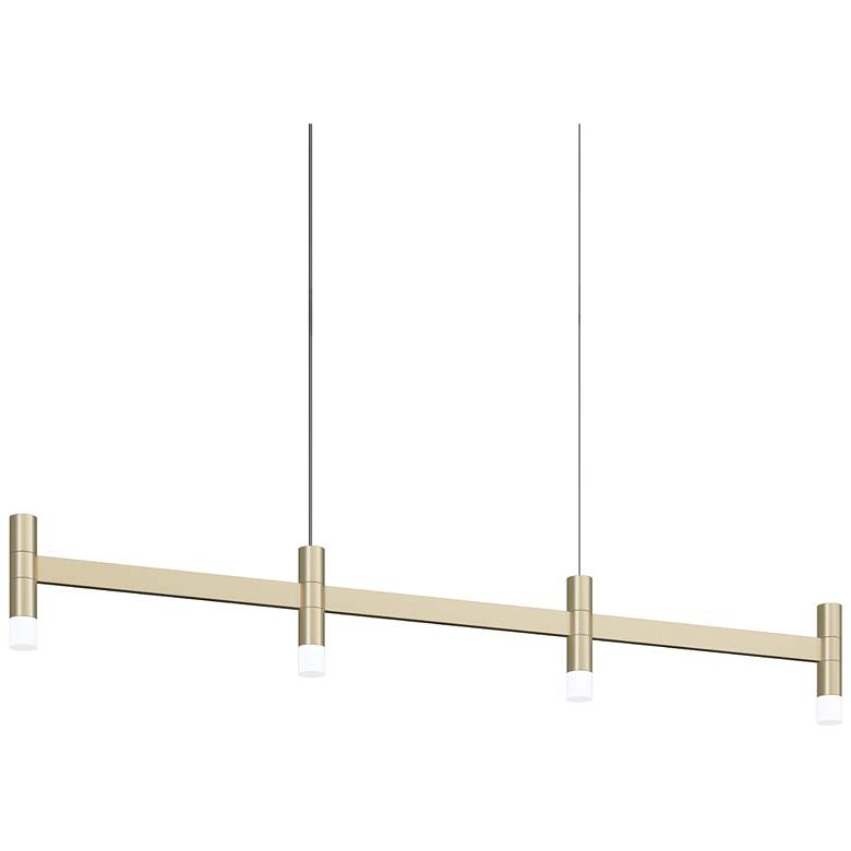 Image 1 Systema Staccato 4-Light Linear Pendant w/20&#39; Cord Painted Brass