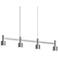Systema Staccato 4-Light Linear Pendant with Drum Shades - Bright Aluminum