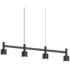 Systema Staccato 4-Light Linear Pendant with Drum Shades - Satin Black