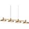 Systema Staccato 4-Light Linear Pendant with Pan Shades - Brass Finish