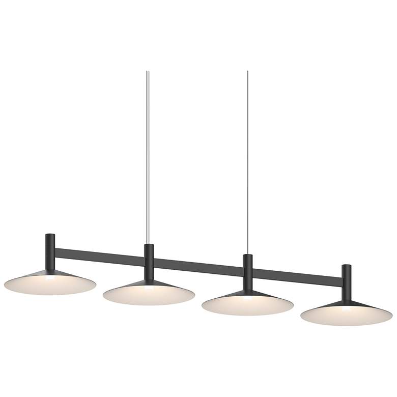 Image 1 Systema Staccato 4-Light Linear Pendant with Shallow Cone - Satin Black
