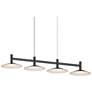 Systema Staccato 4-Light Linear Pendant with Shallow Cone - Satin Black