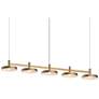 Systema Staccato 5-Light Linear Pendant with Pan Shades - Brass Finish