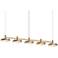 Systema Staccato 5-Light Linear Pendant with Pan Shades - Brass Finish