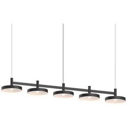 Systema Staccato 5-Light Linear Pendant with Pan Shades - Satin Black