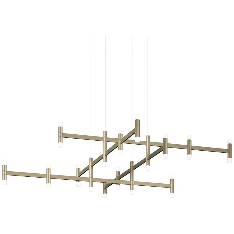 Image 1 Systema Staccato Hash 5x5 Pendant w/20' Cord Painted Brass