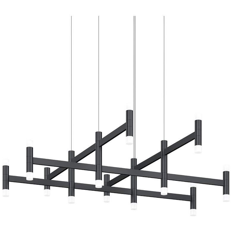 Image 1 Systema Staccato Square 4x4 Pendant w/20' Cord/Cable - Satin Black