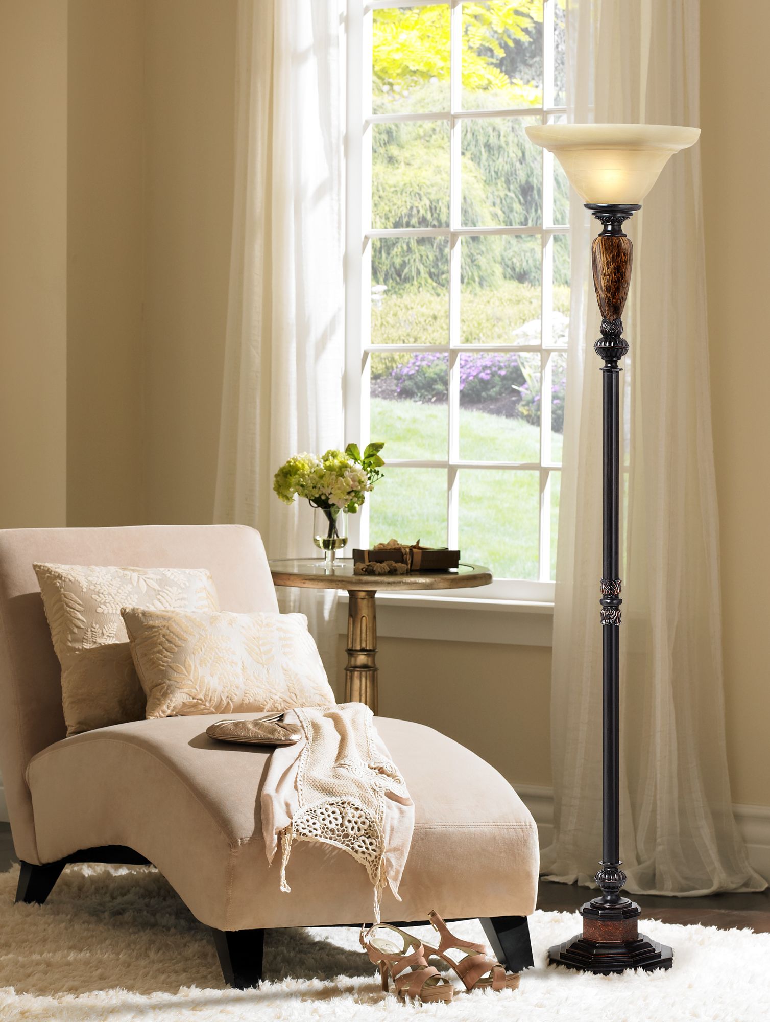 kathy ireland sonnett 72 high torchiere floor lamp