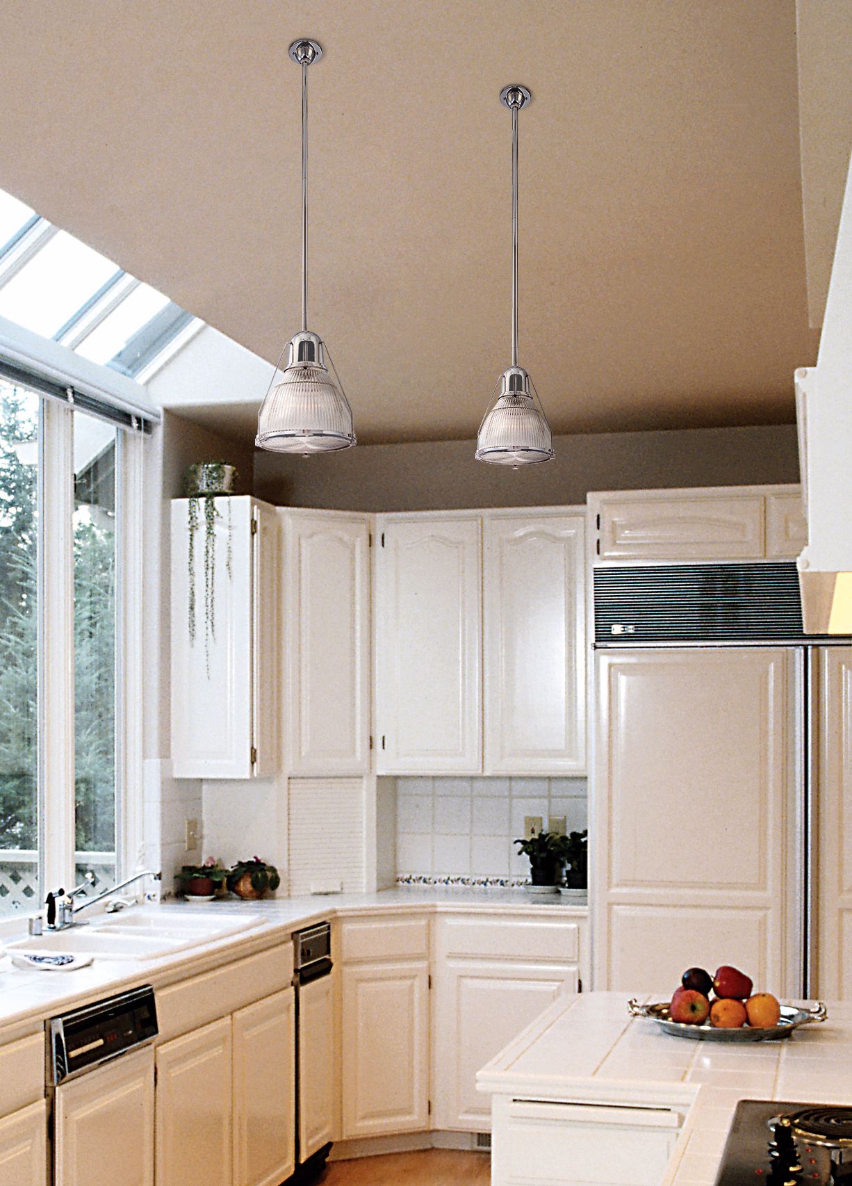 polished nickel kitchen lighting