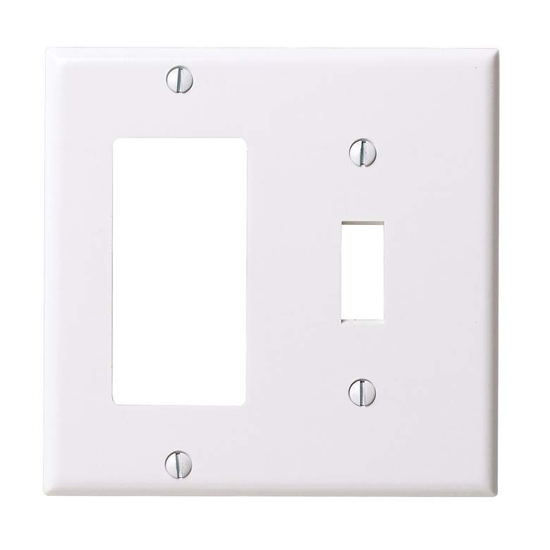Image 1 T2-Gang Decora Toggle-Rocker White faceplate
